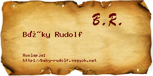 Béky Rudolf névjegykártya